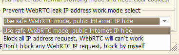 prevent WebRTC IP leak mode
